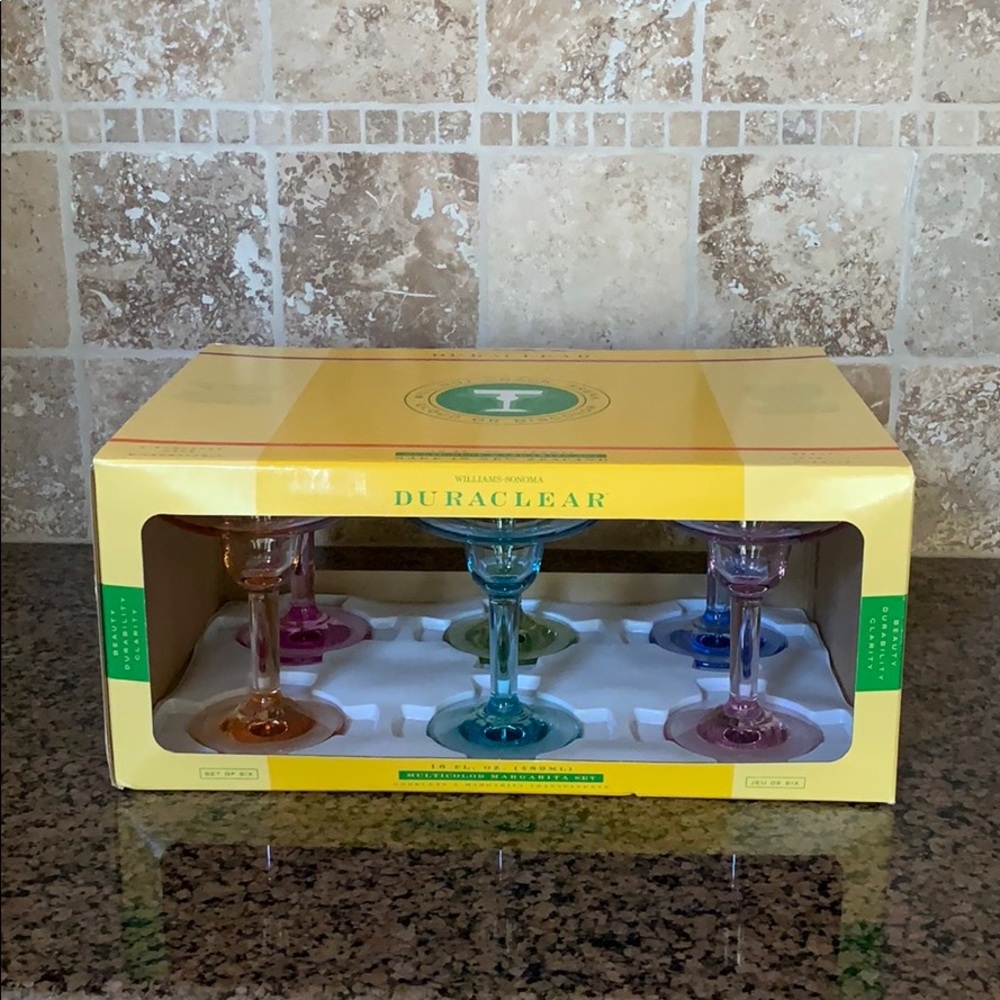 NIB (6) Williams-Sonoma Margarita glasses